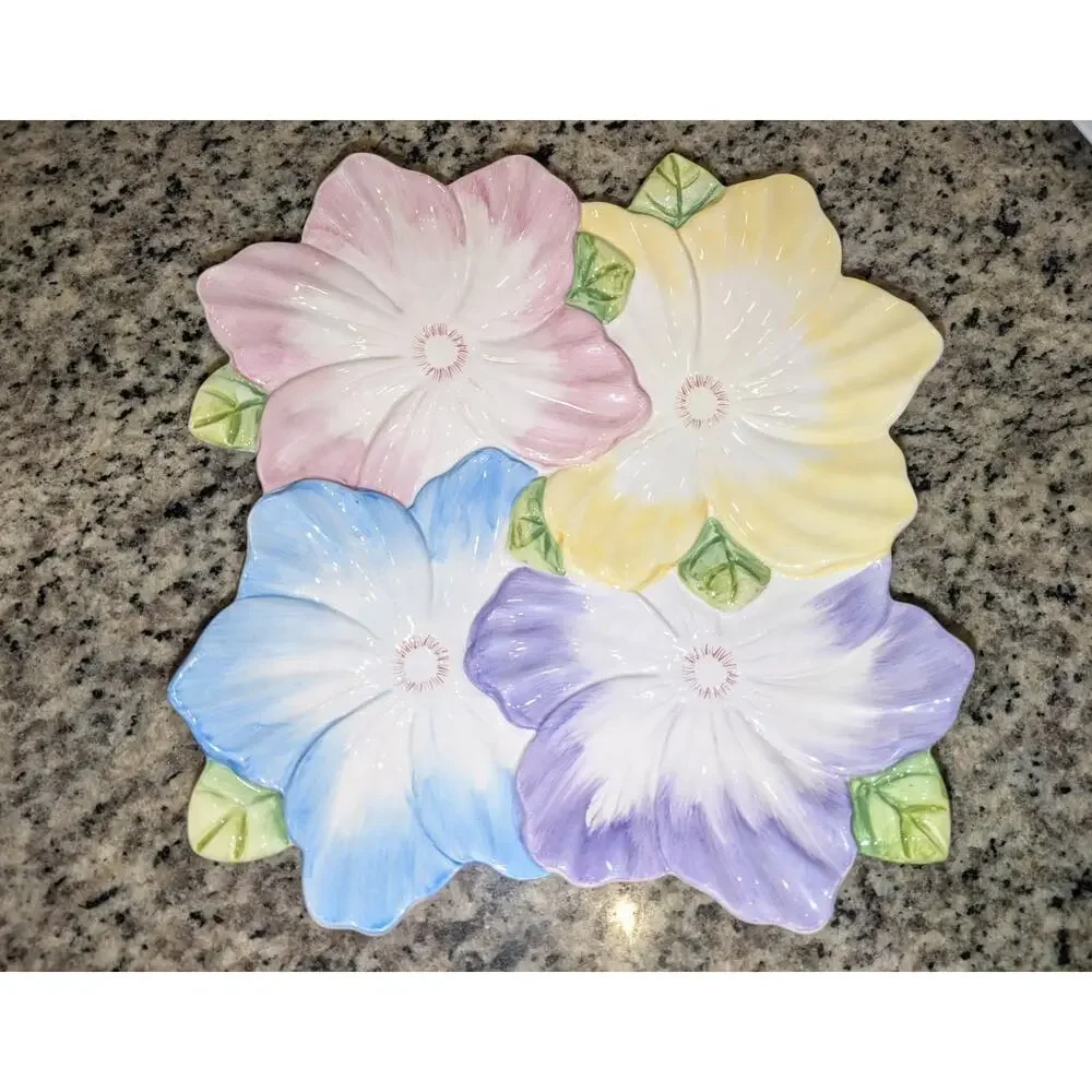 Vintage 1992 The Bombay Company Spring Blossoms Easter Platter 12